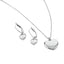 Buckley London Polished Heart Pendant & Earrings Set Silver