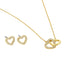 Buckley London Double Heart Pendant & Earrings Set Gold SS25