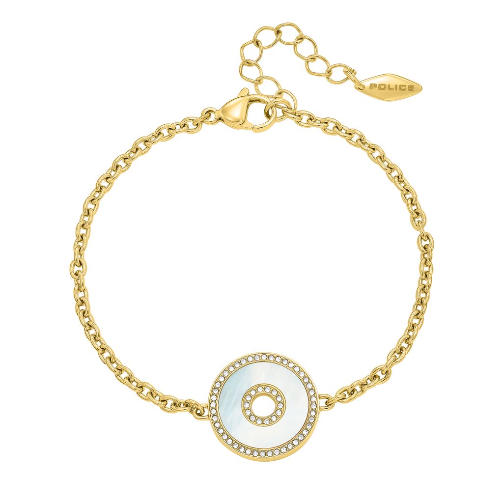 Police Saturn Mop Crystals Inlay Bracelet