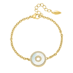 Police Saturn Mop Crystals Inlay Bracelet