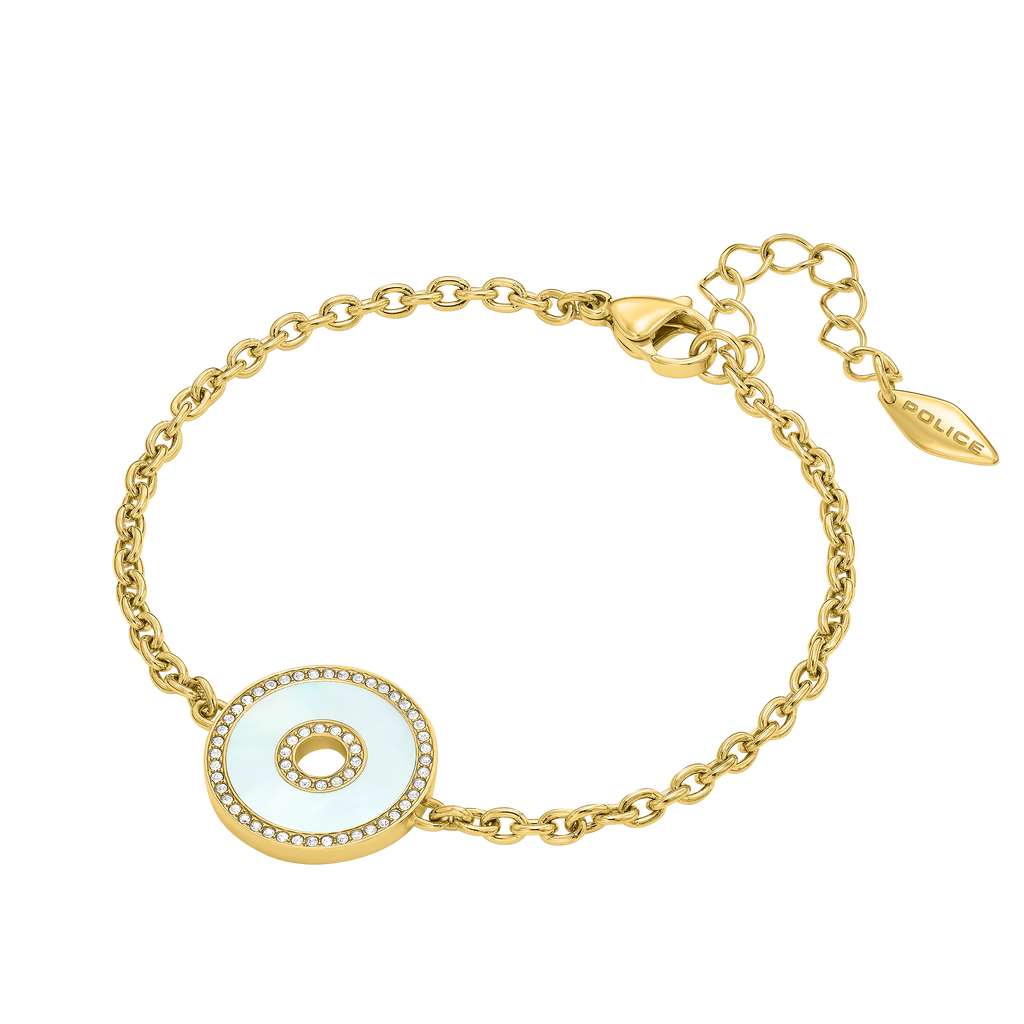 Police Saturn Mop Crystals Inlay Bracelet