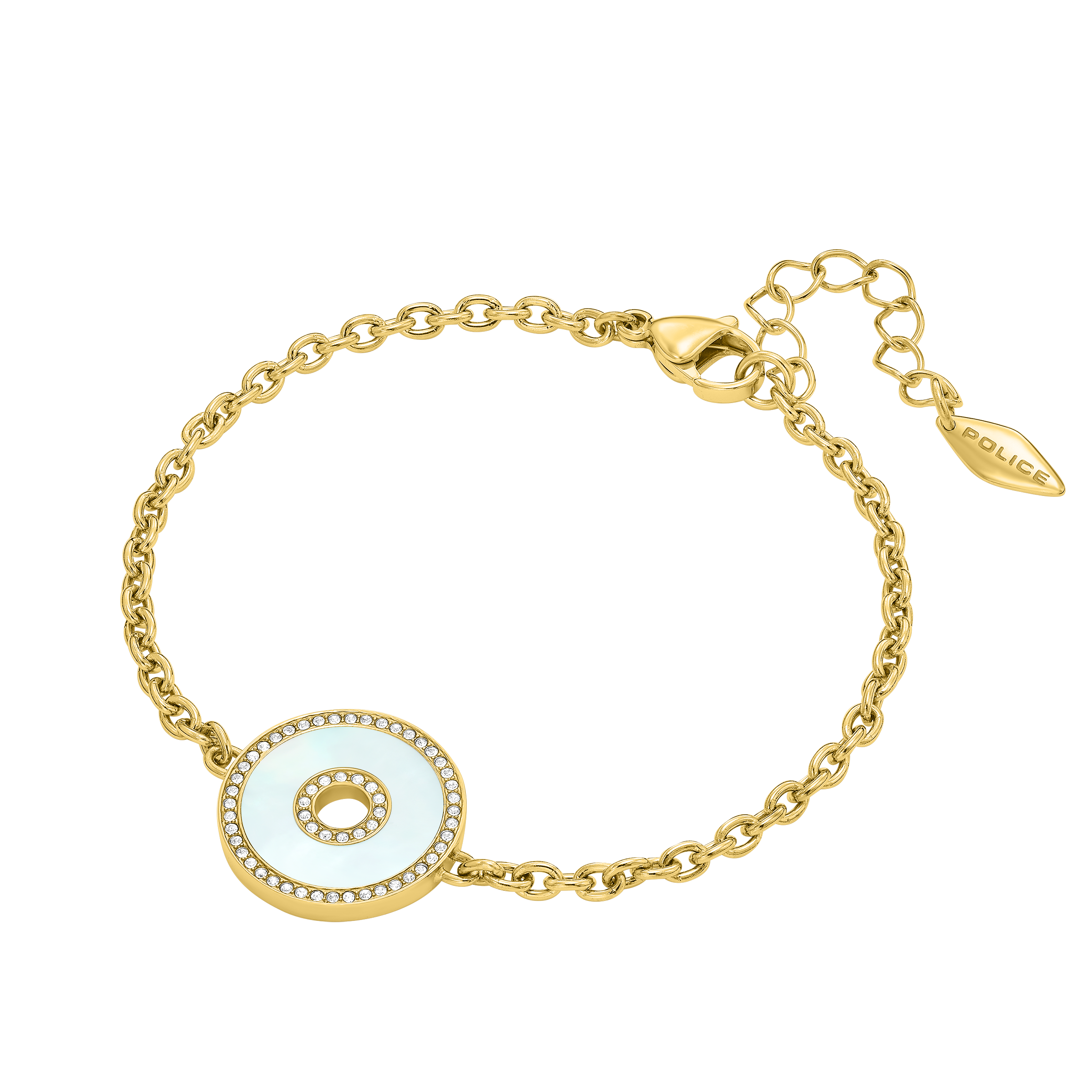 Police Saturn Mop Crystals Inlay Bracelet