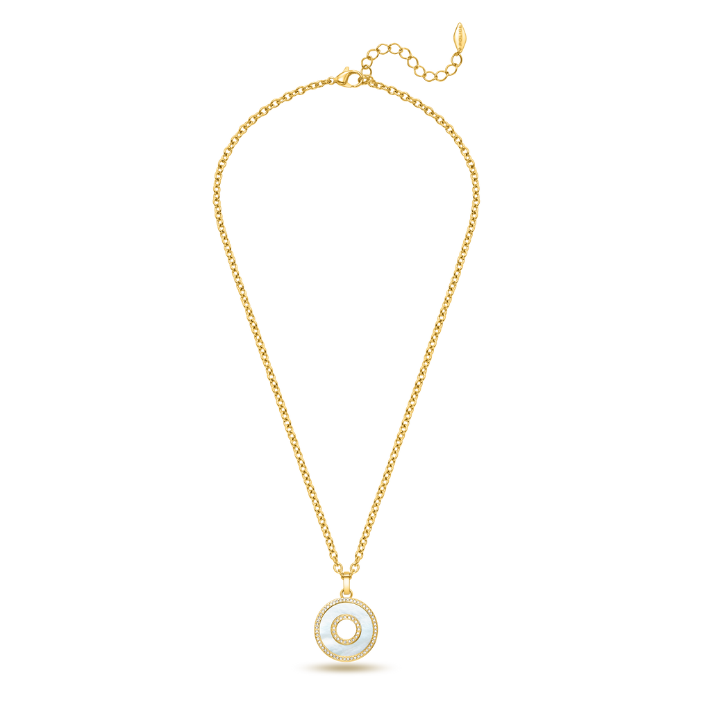 Police Saturn Mop Crystals Inlay Necklace