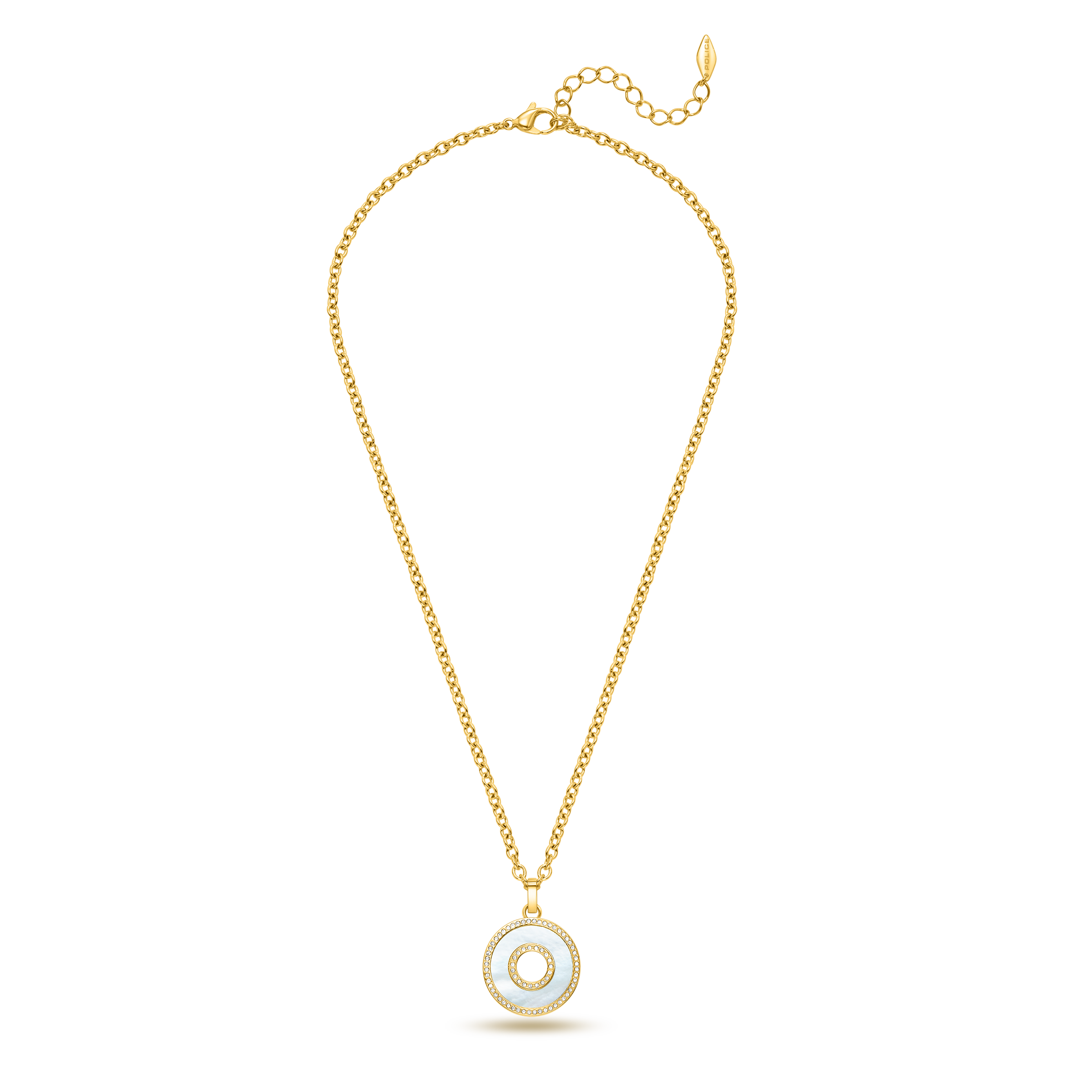 Police Saturn Mop Crystals Inlay Necklace