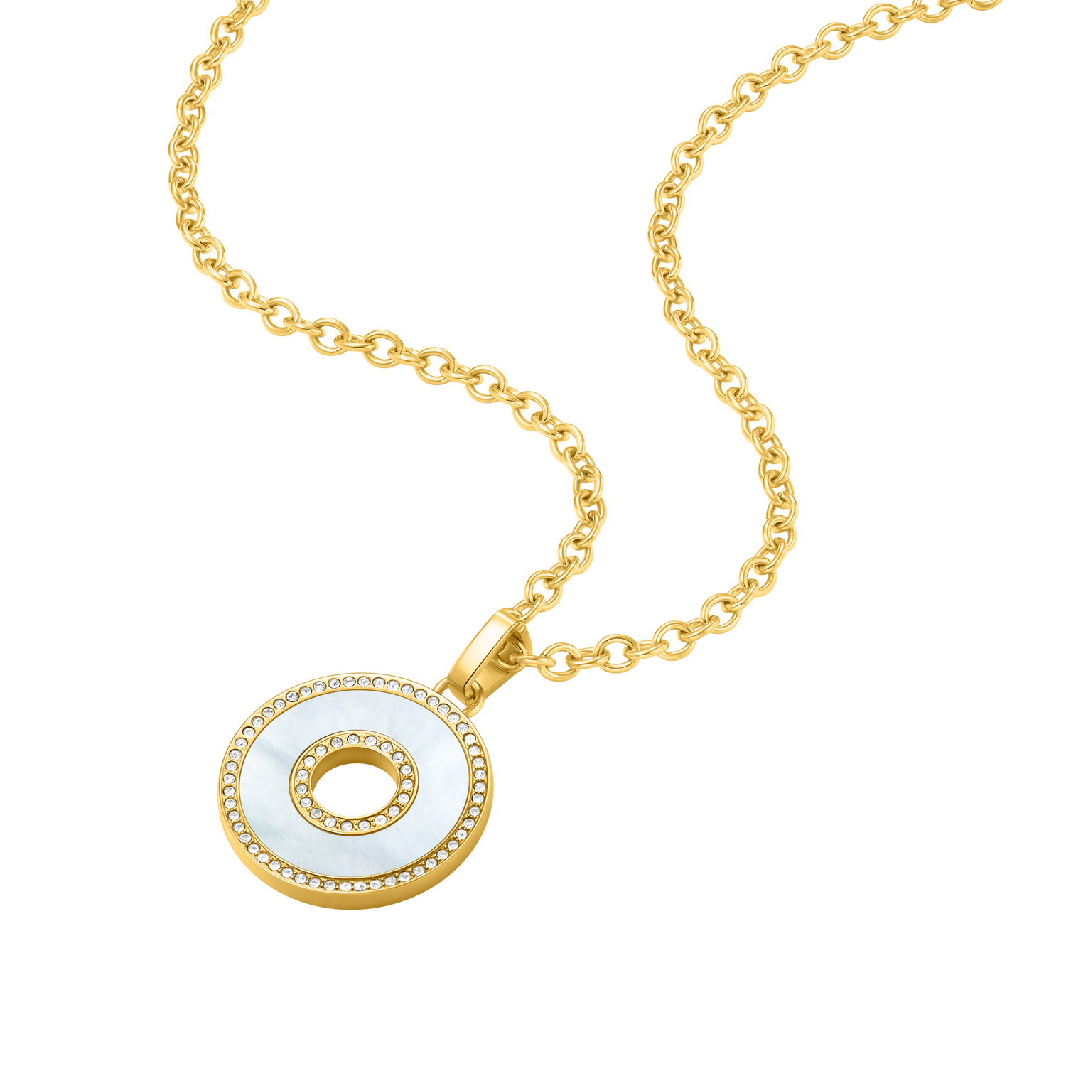 Police Saturn Mop Crystals Inlay Necklace Police Saturn Mop Crystals Inlay Necklace