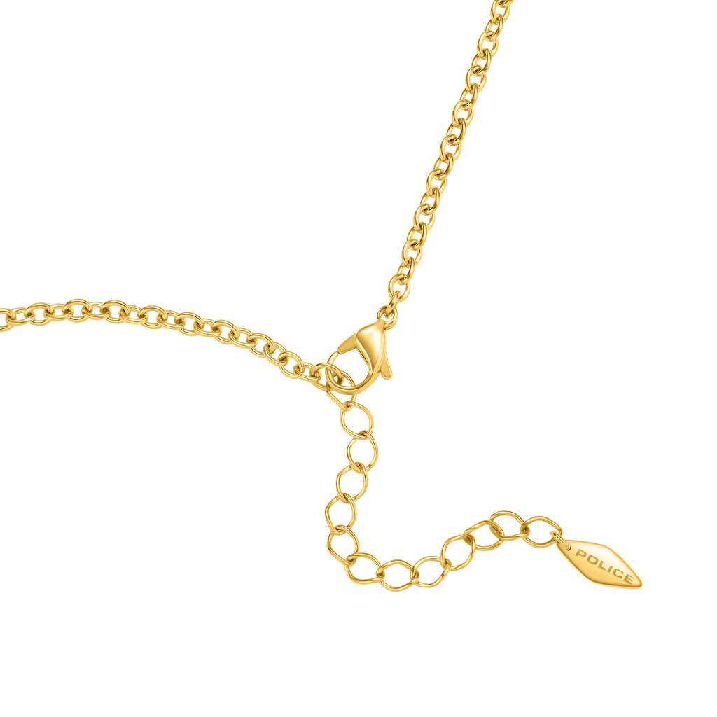 Police Saturn Mop Crystals Inlay Necklace