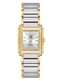 Santa Barbara Polo & Racquet Club women's watch with gold-toned rectangular case, silver dial, and two-tone gold-toned and si