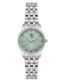 Santa Barbara Polo & Racquet Club women's watch with a silver-toned link bracelet and a green textured dial with crystal mark