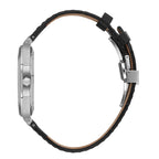 Santa Barbara Polo & Racquet Club Noble Men's Black Dial Silver Case Black Leather Starp Watch