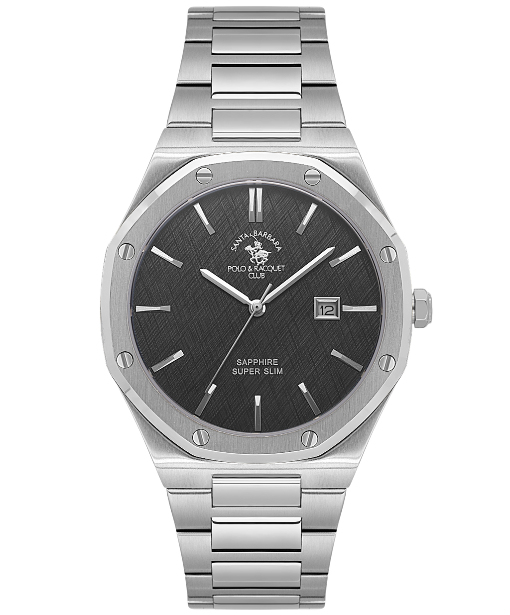 Santa Barbara Polo & Racquet Club Noble Men's Black Dial Silver Watch