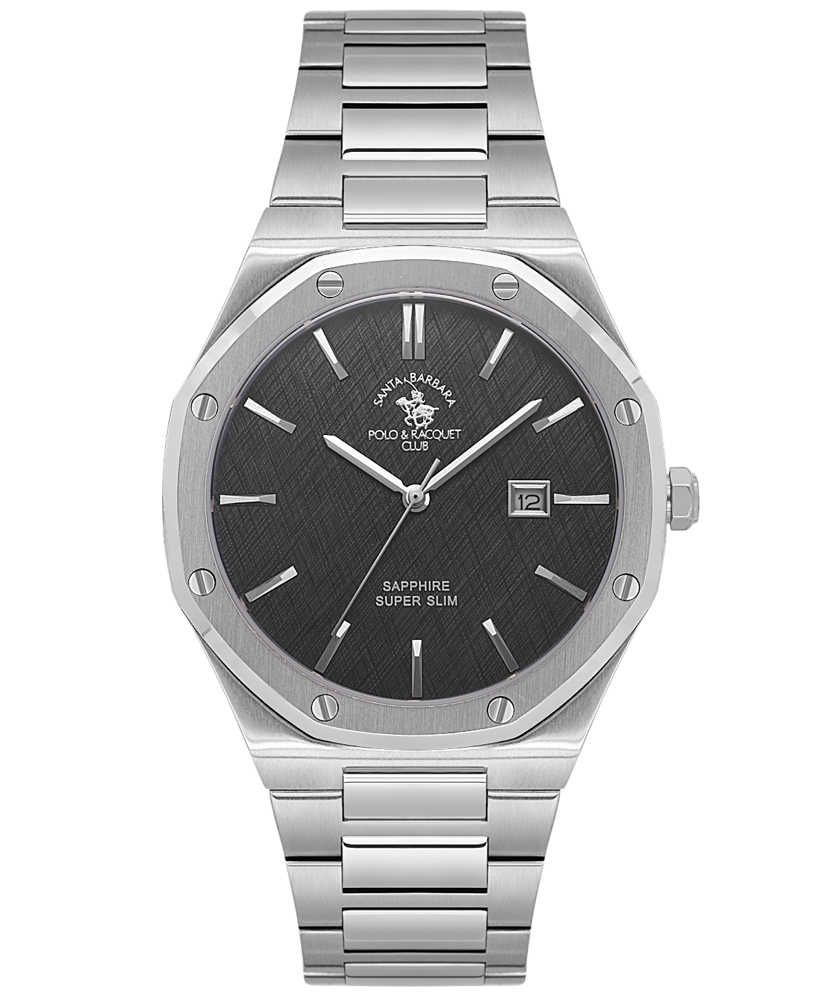 Santa Barbara Polo & Racquet Club Noble Men's Black Dial Silver Watch
