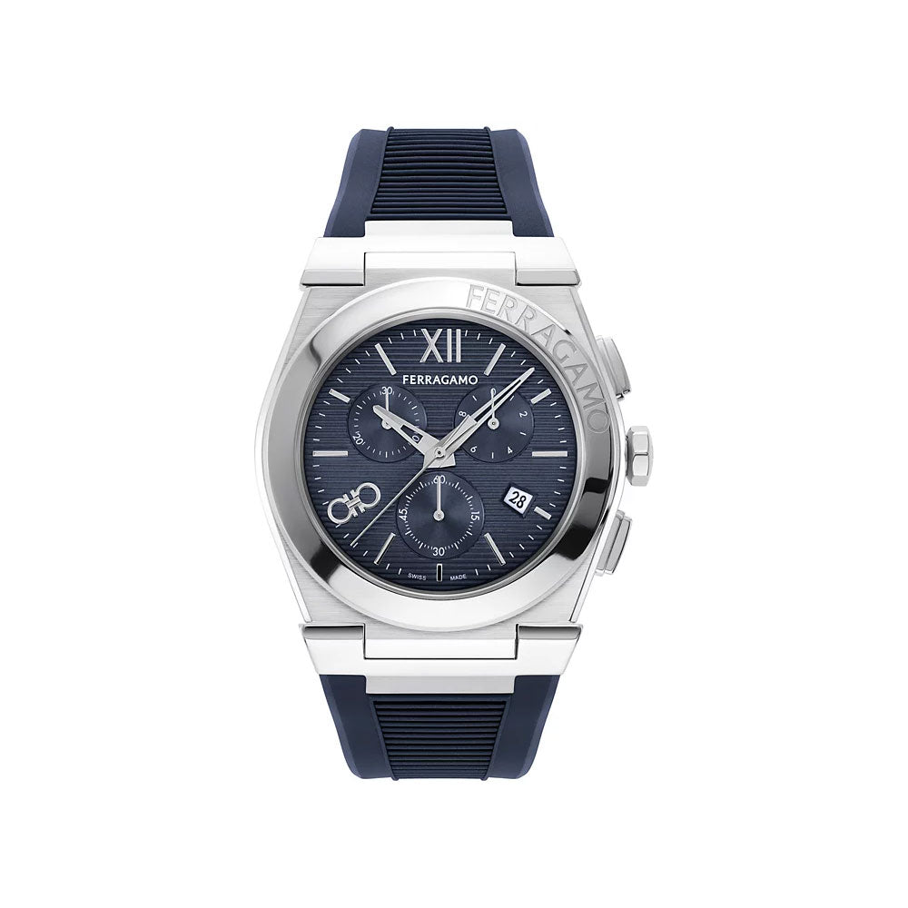 Men's Vega Chrono Blue Silicone Strap Watch
