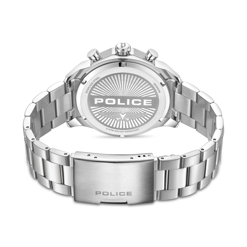 Police Soul Men's 50MM Silver Chronograph Stainless Steel Strap Watch