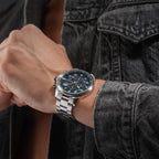 Police Soul Men's 50MM Silver Chronograph Stainless Steel Strap Watch