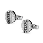 Saint Honoré black carbon fiber cufflinks with geometric stainless steel design for men Paris Gallery Qatar Shop the Latest Online