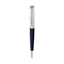 Saint Honoré Célèbre navy blue ballpoint pen with textured silver upper barrel and polished silver-tone trims
