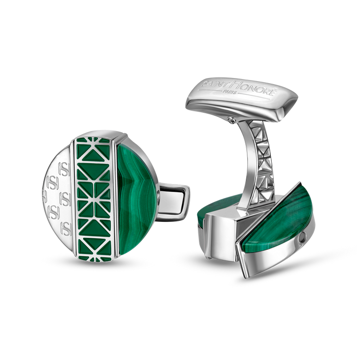 Saint Honoré Champ de Mars Malachite & Silver Cufflinks