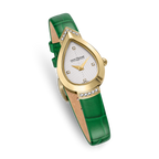 Saint Honoré Paris gold diamond watch with white dial and green strap luxury watch Paris Gallery Qatar Find Online Today