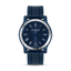 Saint Honoré men's blue watch with Roman numeral dial, stainless steel engraved bezel and blue silicone strap