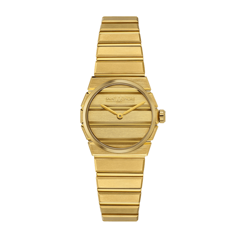 Saint Honoré Odéon women’s gold watch with gold-plated dial and metal bracelet – Available for Online Purchase
