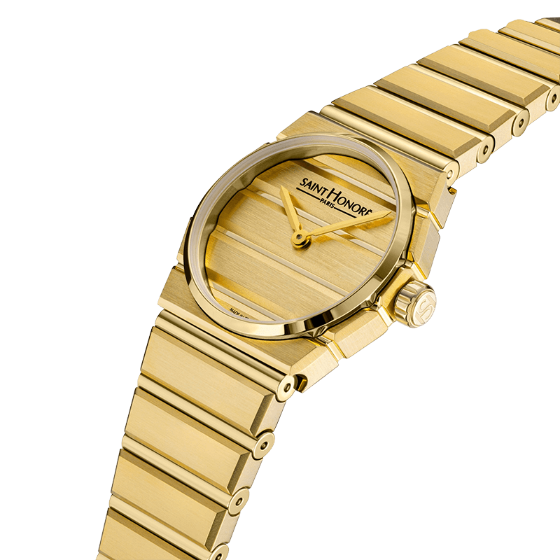 Saint Honoré Odéon women’s gold watch with gold-plated dial and metal bracelet – Available for Online Purchase