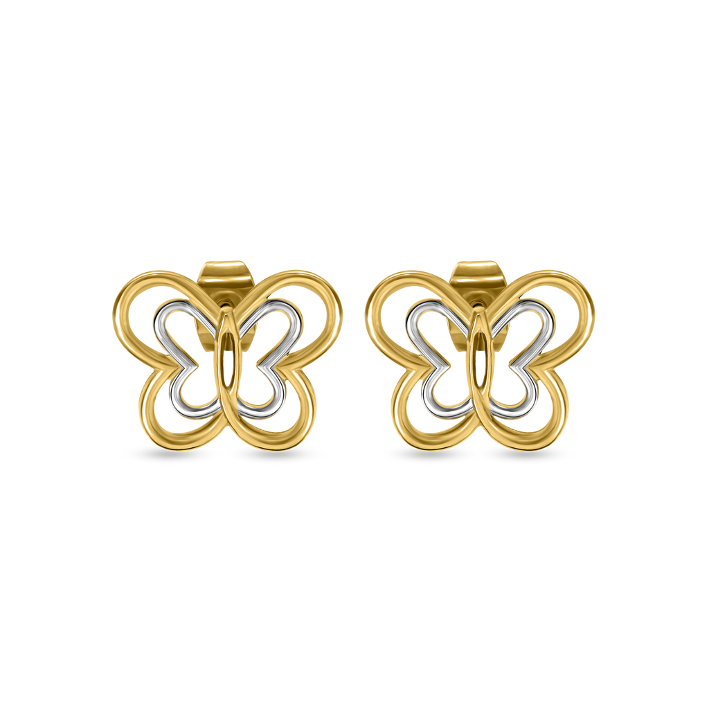 Saint Honoré gold plated butterfly earrings cut out design stainless steel women jewelry Paris Gallery Qatar Shop the Latest Online