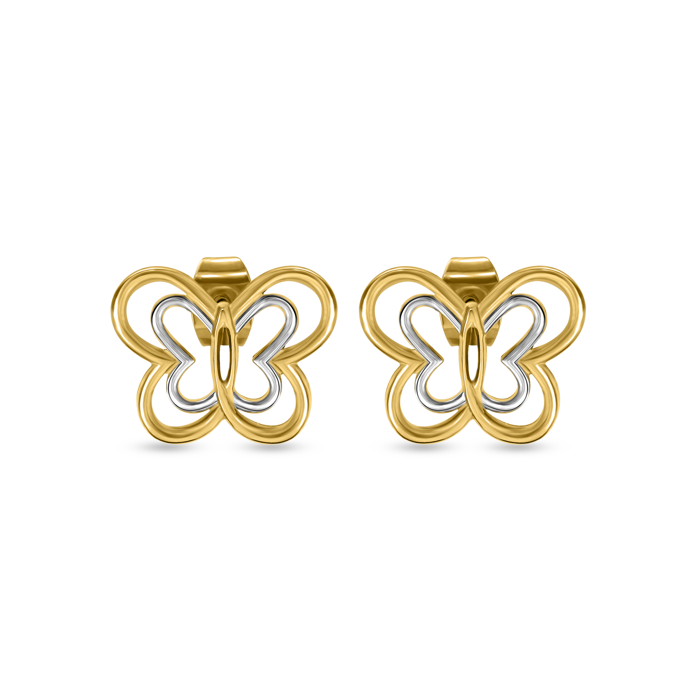 Saint Honoré gold plated butterfly earrings cut out design stainless steel women jewelry Paris Gallery Qatar Shop the Latest Online