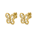 Saint Honoré gold plated butterfly earrings cut out design stainless steel women jewelry Paris Gallery Qatar Shop the Latest Online