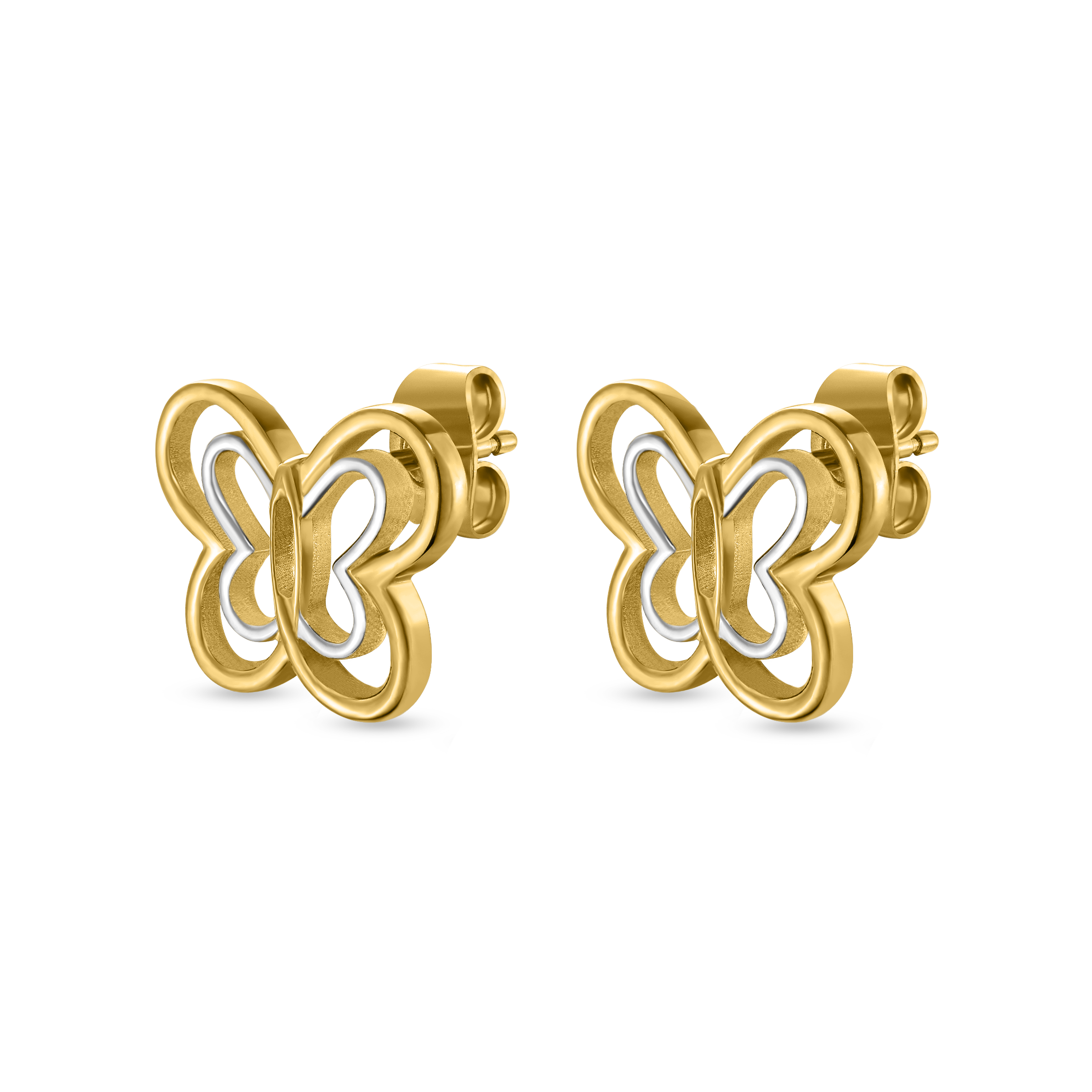 Saint Honoré gold plated butterfly earrings cut out design stainless steel women jewelry Paris Gallery Qatar Shop the Latest Online