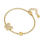 Saint Honoré gold plated butterfly bracelet with cut out design and chain detail for women Paris Gallery Qatar Now Online
