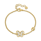 Saint Honoré gold plated butterfly bracelet with cut out design and chain detail for women Paris Gallery Qatar Now Online