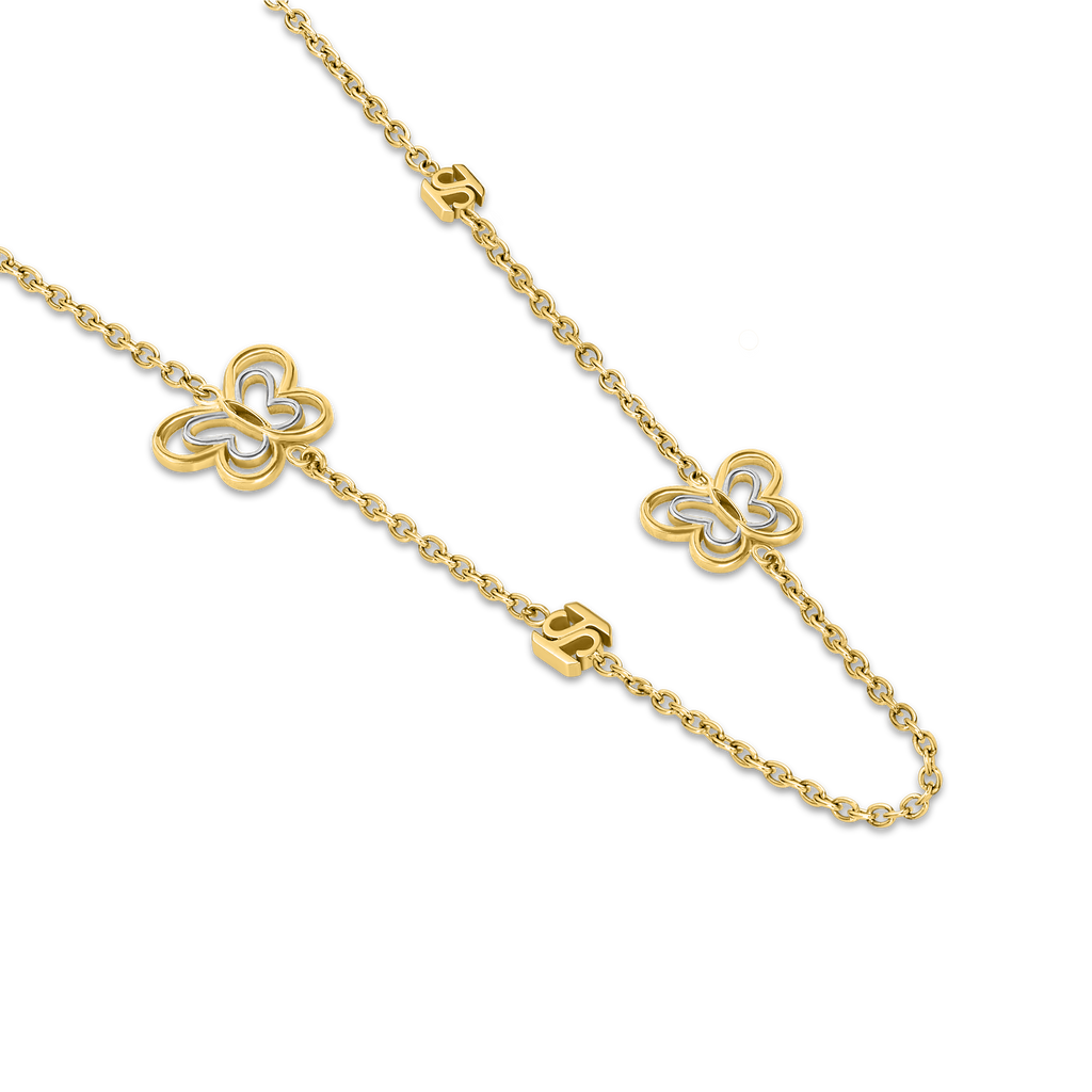 Saint Honoré gold plated butterfly long necklace with cut out design chain for women Paris Gallery Qatar Find Online Today