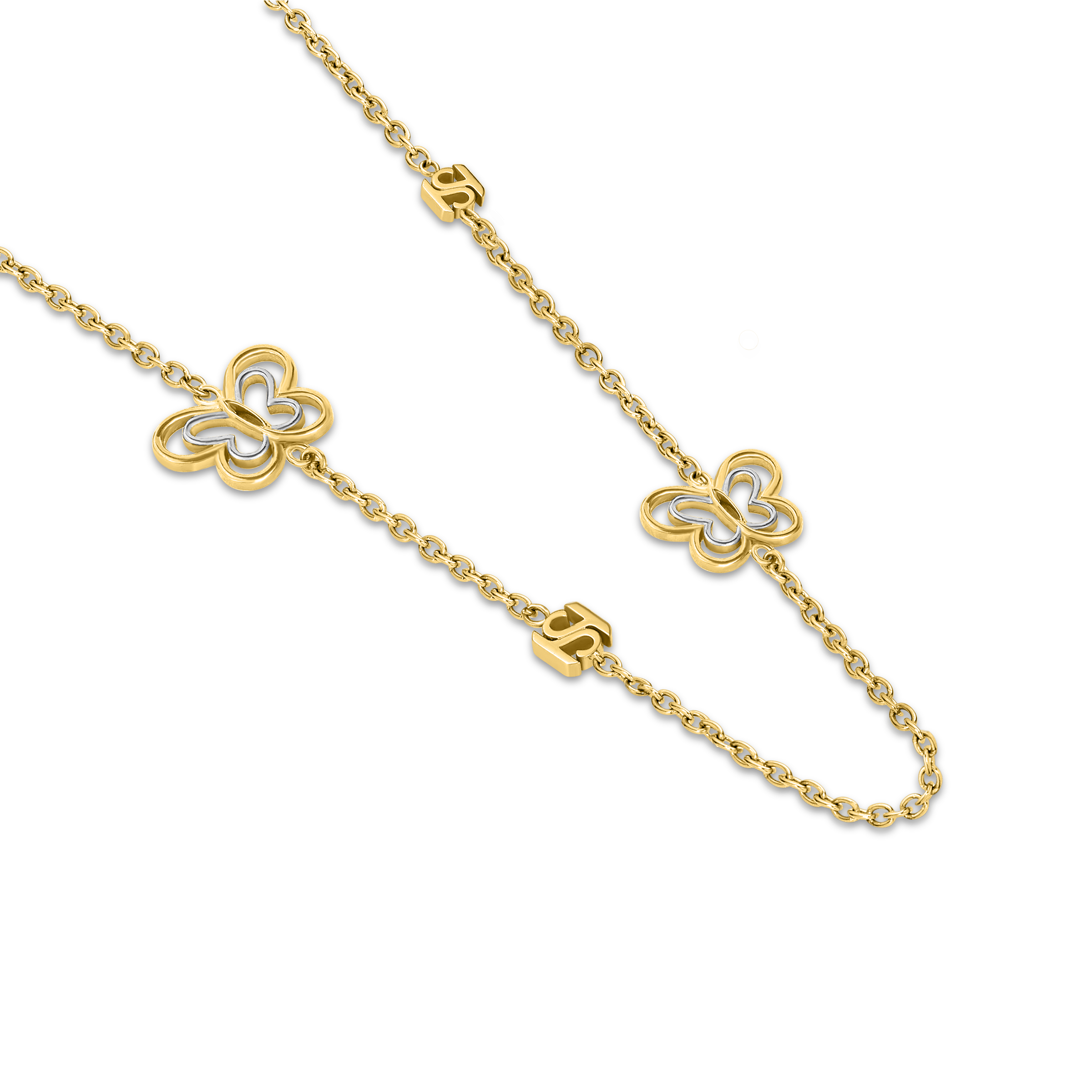 Saint Honoré gold plated butterfly long necklace with cut out design chain for women Paris Gallery Qatar Find Online Today