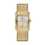 Saint Honoré women's 26mm gold-tone watch with white mother-of-pearl dial, diamond accents and textured mesh bracelet