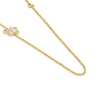 Saint Honoré women’s gold-tone long necklace with mother-of-pearl butterfly motif and crystal accents