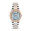 Saint Honoré women's 32mm two-tone watch with blue mother-of-pearl dial, diamond markers and rose gold-tone crystal bezel