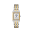 Santa Barbara Polo & Racquet Club women's watch with a rectangular gold-toned case, silver and gold-toned bracelet, and cryst
