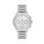 Santa Barbara Polo & Racquet Club men's silver multifunction watch with silver dial, stainless steel bracelet, and Roman numeral bezel accents.
