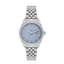 Santa Barbara Polo & Racquet Club women's silver-tone stainless steel watch with light blue dial, crystal markers, and date display