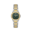 Santa Barbara Polo & Racquet Club two-toned metal watch with a dark green textured dial and an embellished gold-toned bezel.