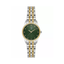 Santa Barbara Polo & Racquet Club women's watch with a round silver-toned case, gold-toned bezel, dark green textured dial wi