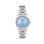 Santa Barbara Polo & Racquet Club women's watch with a silver-toned octagonal case, blue sunray dial, and crystal-set bezel o