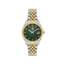 Santa Barbara Polo & Racquet Club women's watch with a two-tone silver and gold-toned metal bracelet, green textured dial, an