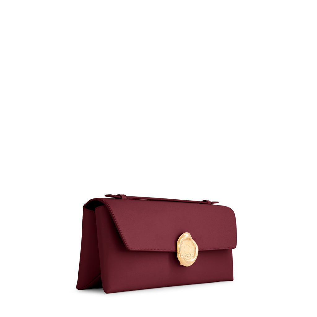 Mlouye Seal Clutch Leather Bag Bordeaux