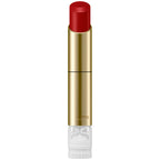 SensaiRed lipstick with gold casing on a white background. now at Blue salon.