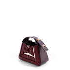 Mlouye Sera Mia Leather Handbag Bordeaux & Off White