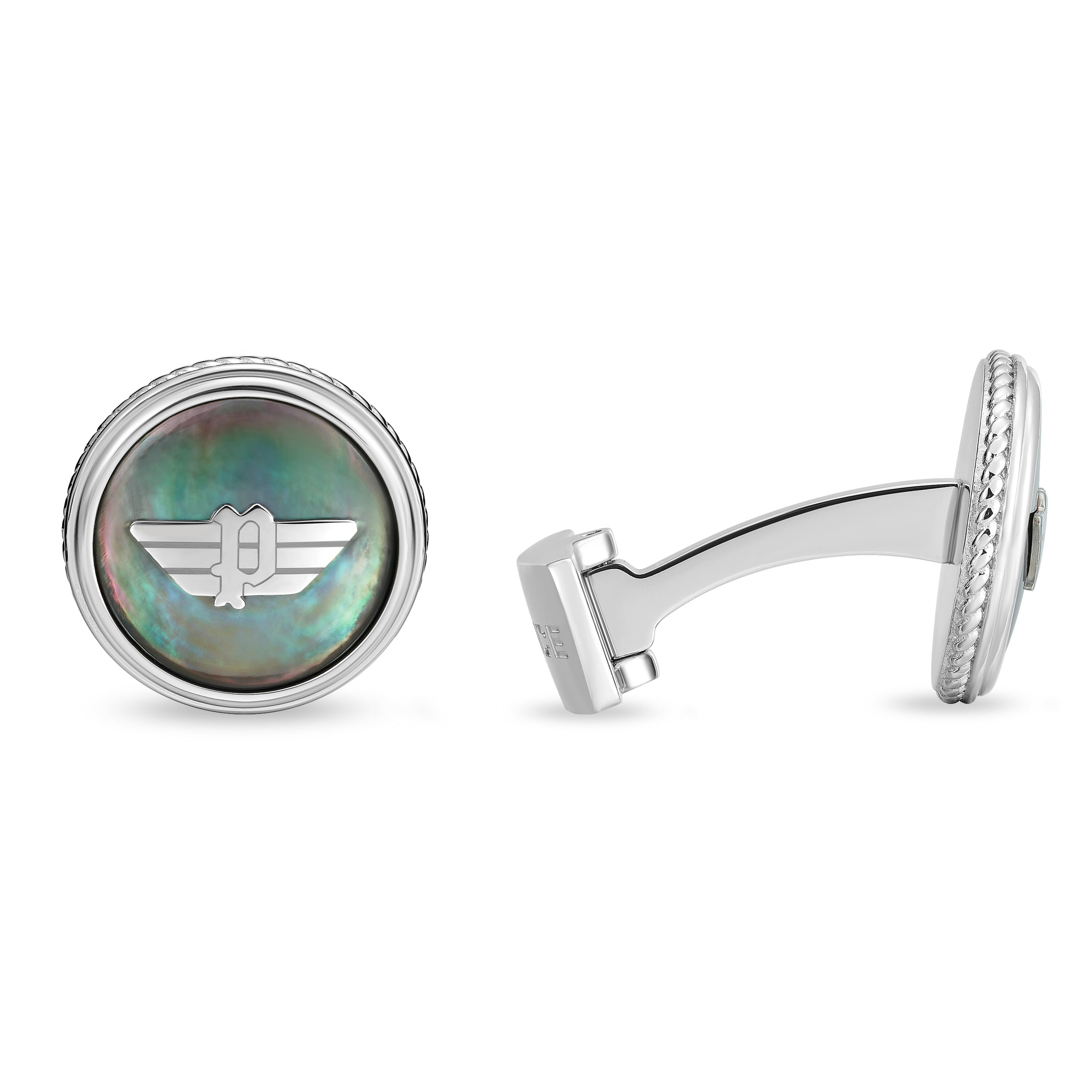 BLACK MOP WING LOGO CUFFLINKS