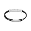 Police Twincord Black Leather Duo-Row Bracelet with Stainless Steel Police Logo Plaque