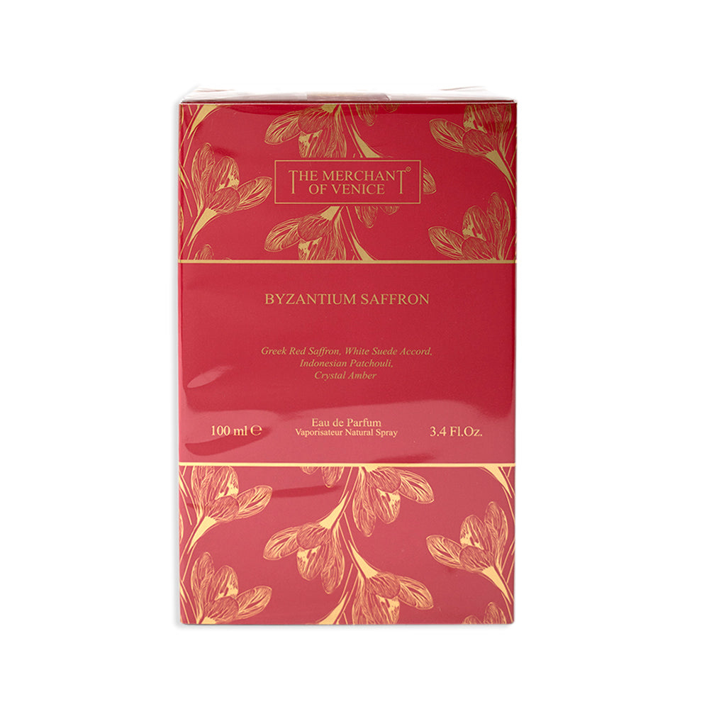 The Merchant of Venice Byzantium Saffron Eau de Parfum 100ml luxury saffron fragrance available online at Paris Gallery Qatar