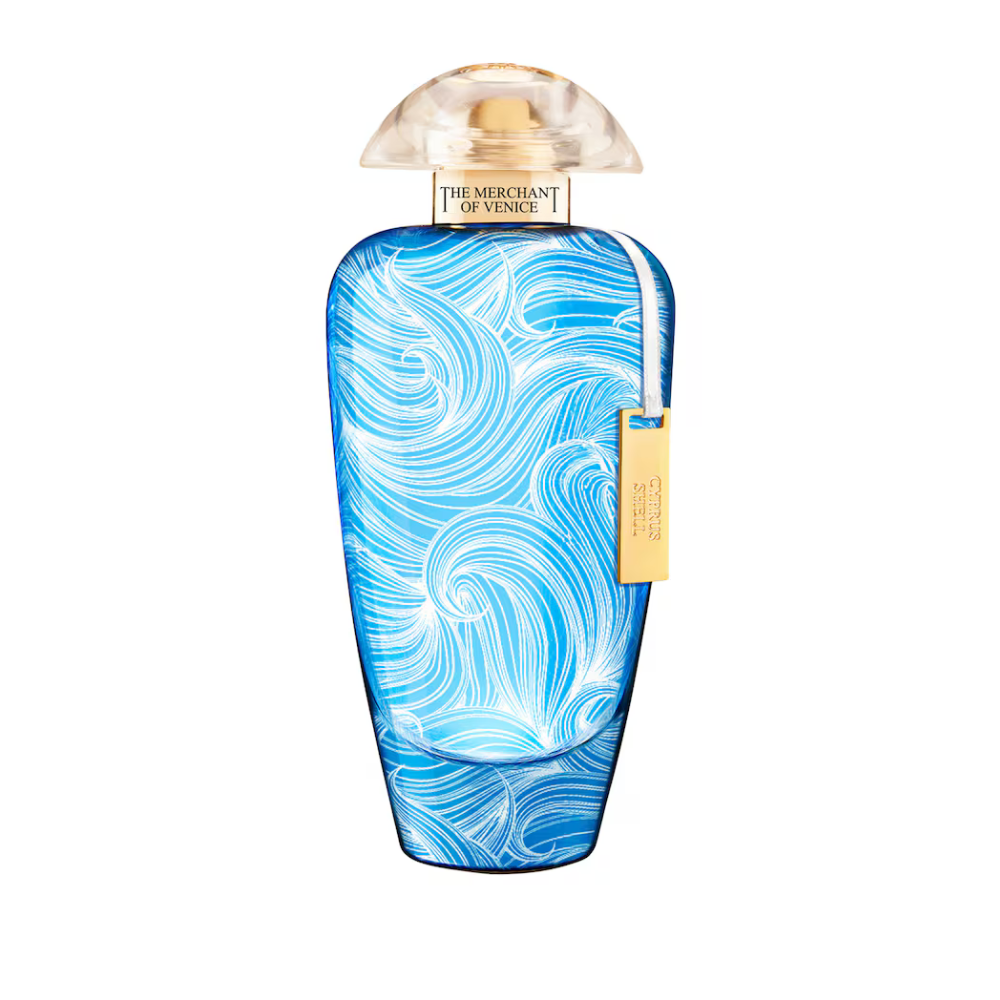 The Merchant of Venice Cyprus Shell Eau De Parfum 100ml blue fragrance bottle and box